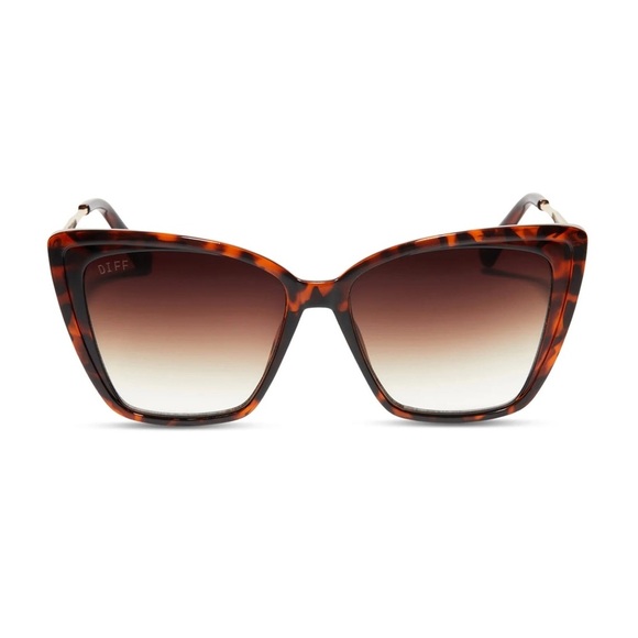 *NWT* DIFF Eyewear Heidi Cat Eye Dark Tortoise Gradient Sunglasses - Picture 1 of 6